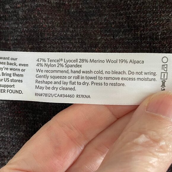 Eileen Fisher Funnel Neck LS Minimalist Merino Wool Blend Sweater Red Sz S - Picture 9 of 10